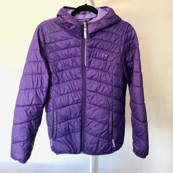 PARADOX Lightweight Packable Winter Purple Short Puffer Hooded Down Jacket Coat. - Picture 14 of 16